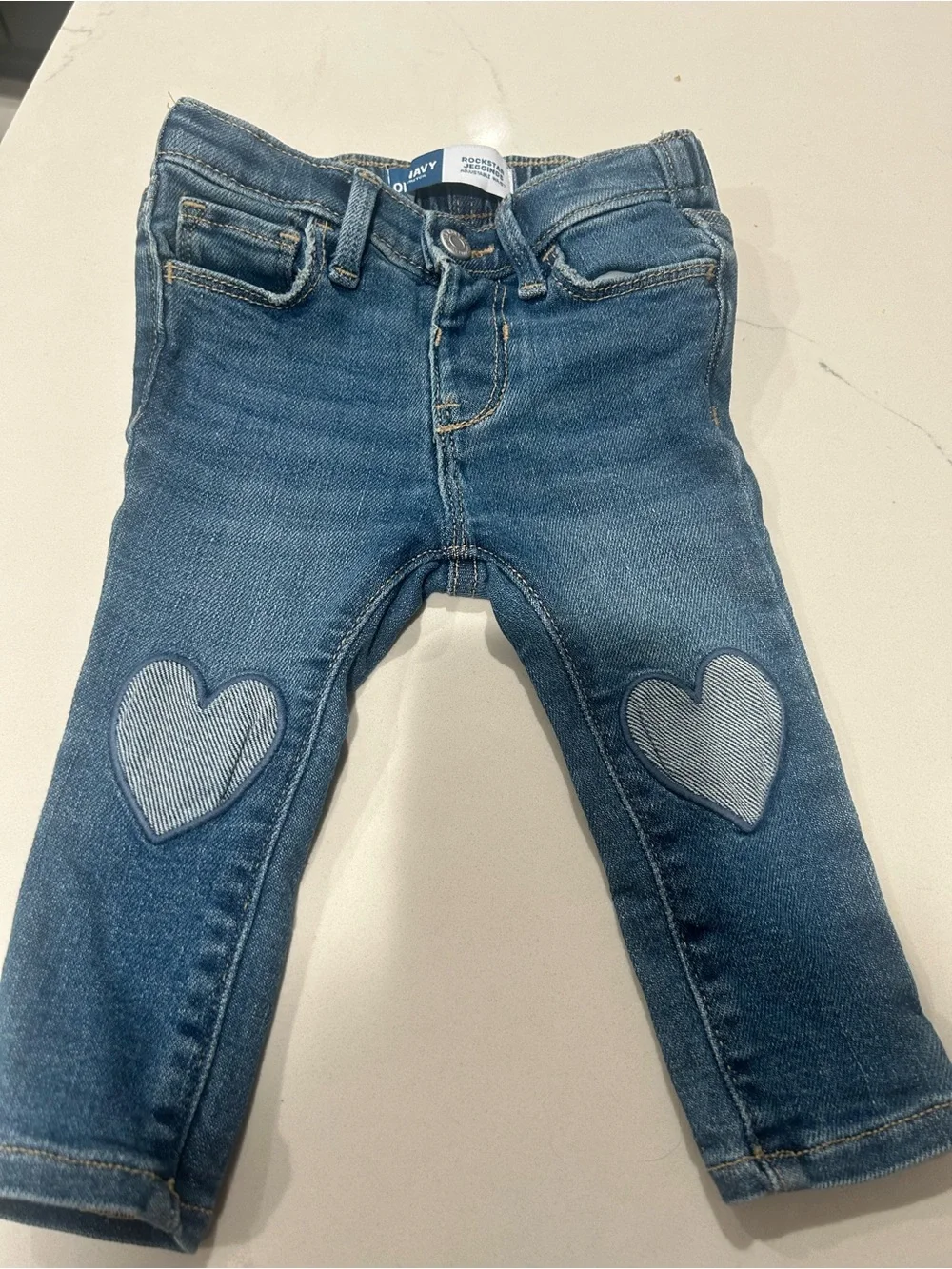 Old Navy Toddler Blue Heart Patch Denim Jeans
